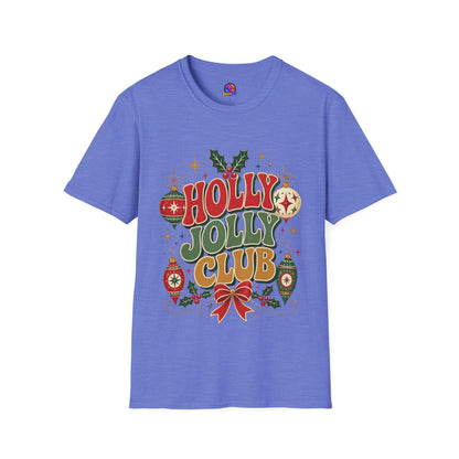 Holly Jolly Club Christmas T-Shirt — Retro Holiday Ornament Tee