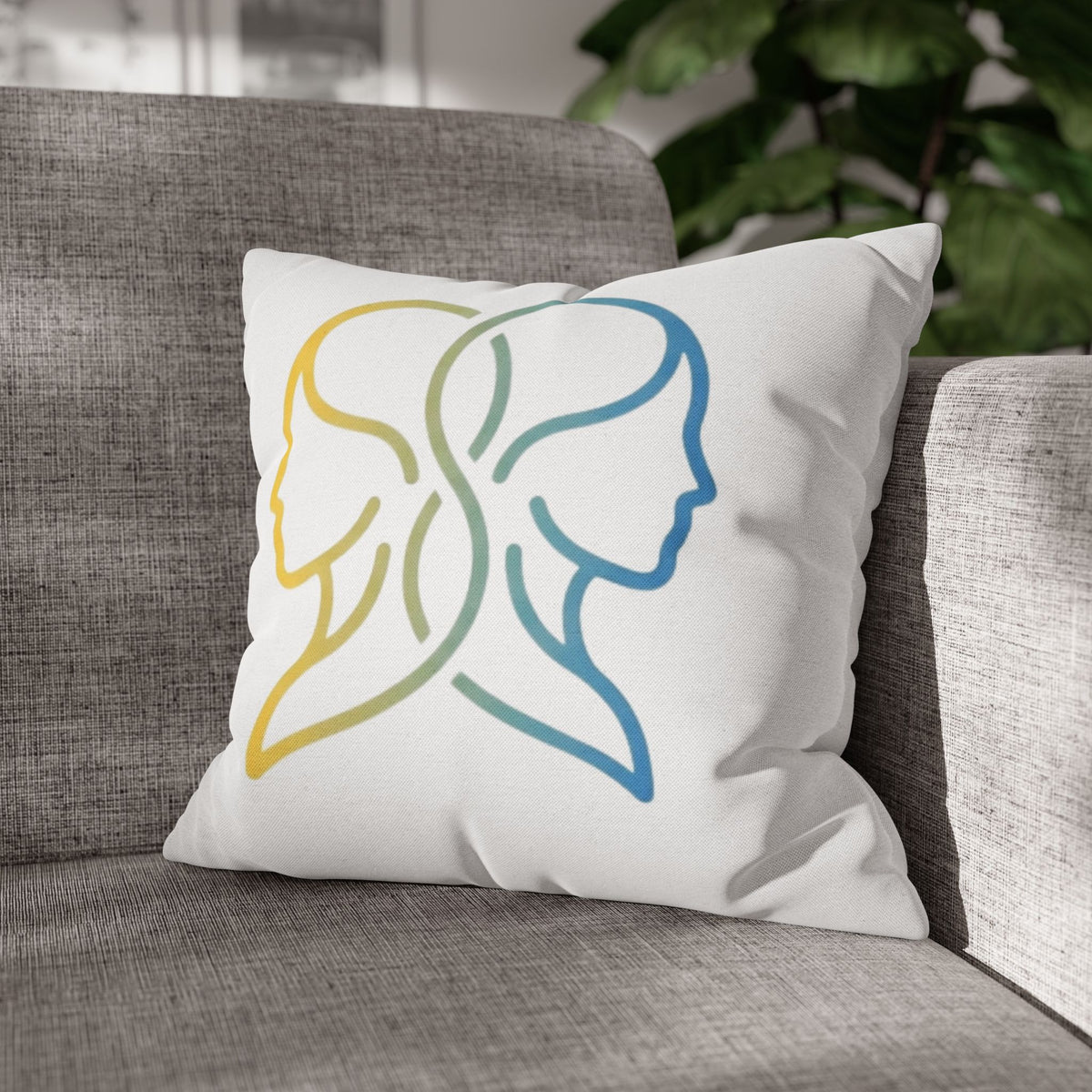 Gemini Zodiac Pillowcase — Dual-Face Gradient Astrology Throw Pillow Cover