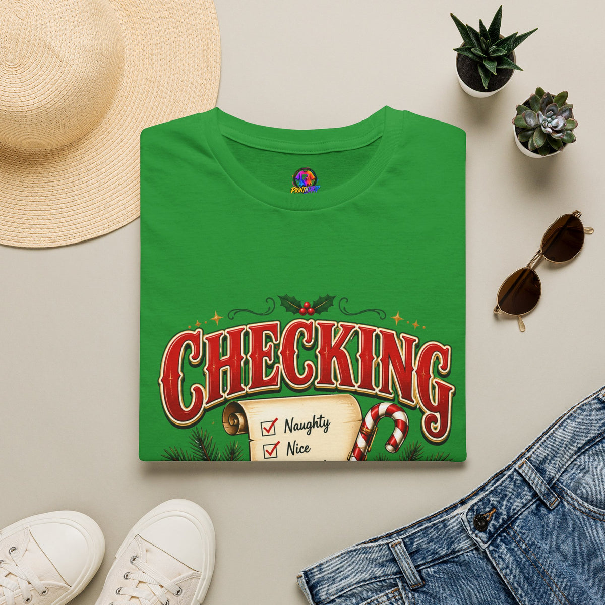Checking It Twice Christmas T-Shirt — Naughty or Nice Holiday Tee