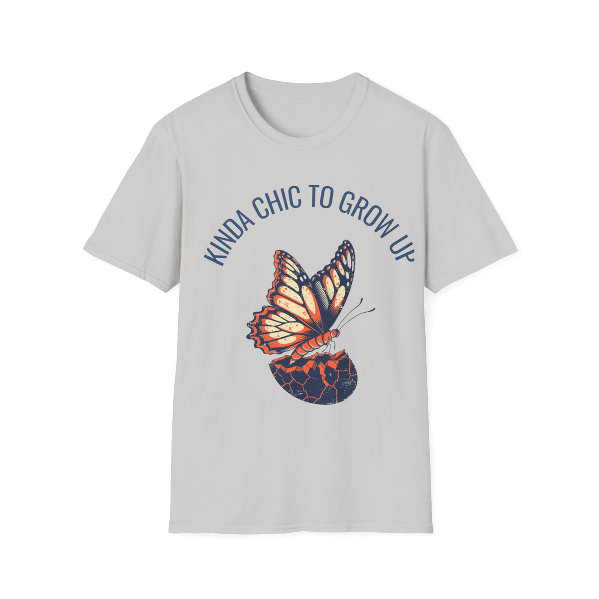 "Kinda Chic To Grow Up" Monarch Butterfly Graphic Tee - Aesthetic Inspirational White T-Shirt - Trending Now - September 2026