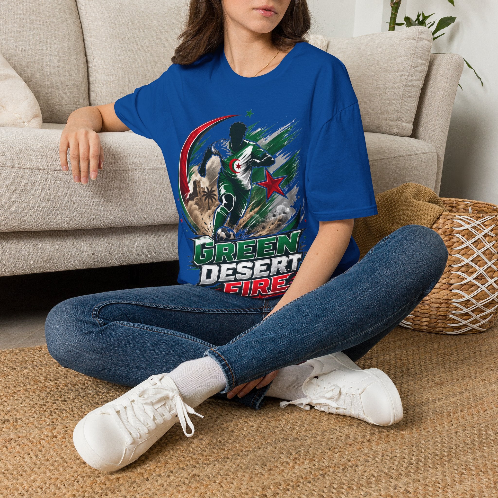 Algeria Football Fan Tee — "Green Desert Fire" Soccer Shirt