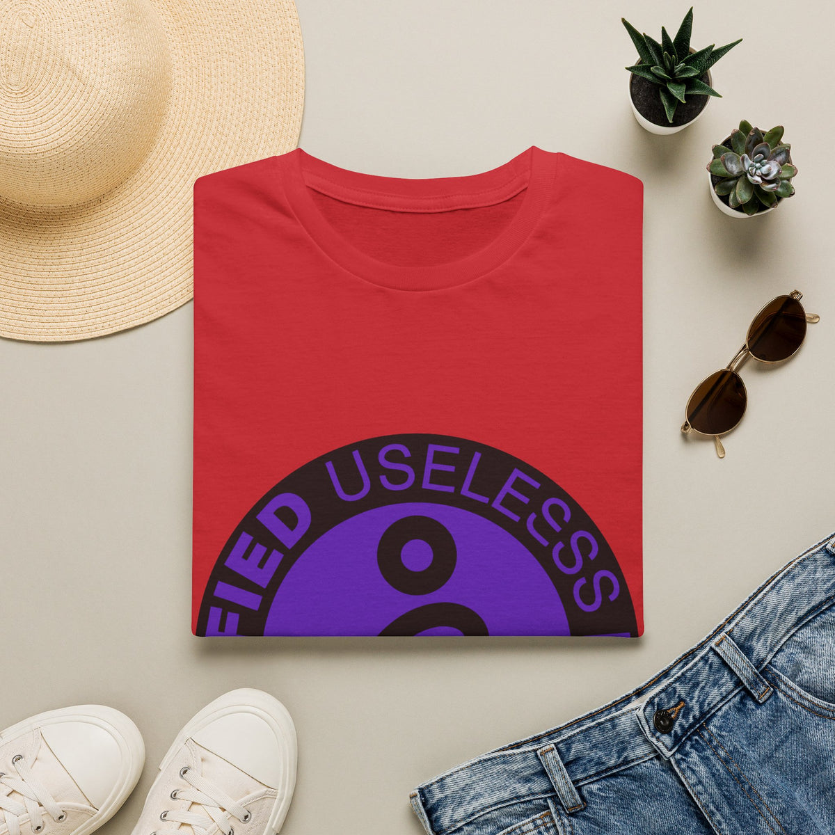 "Certified Useless Human" Funny Meme Tee | Sarcastic Purple Badge T-Shirt - Trending Now - September 2026