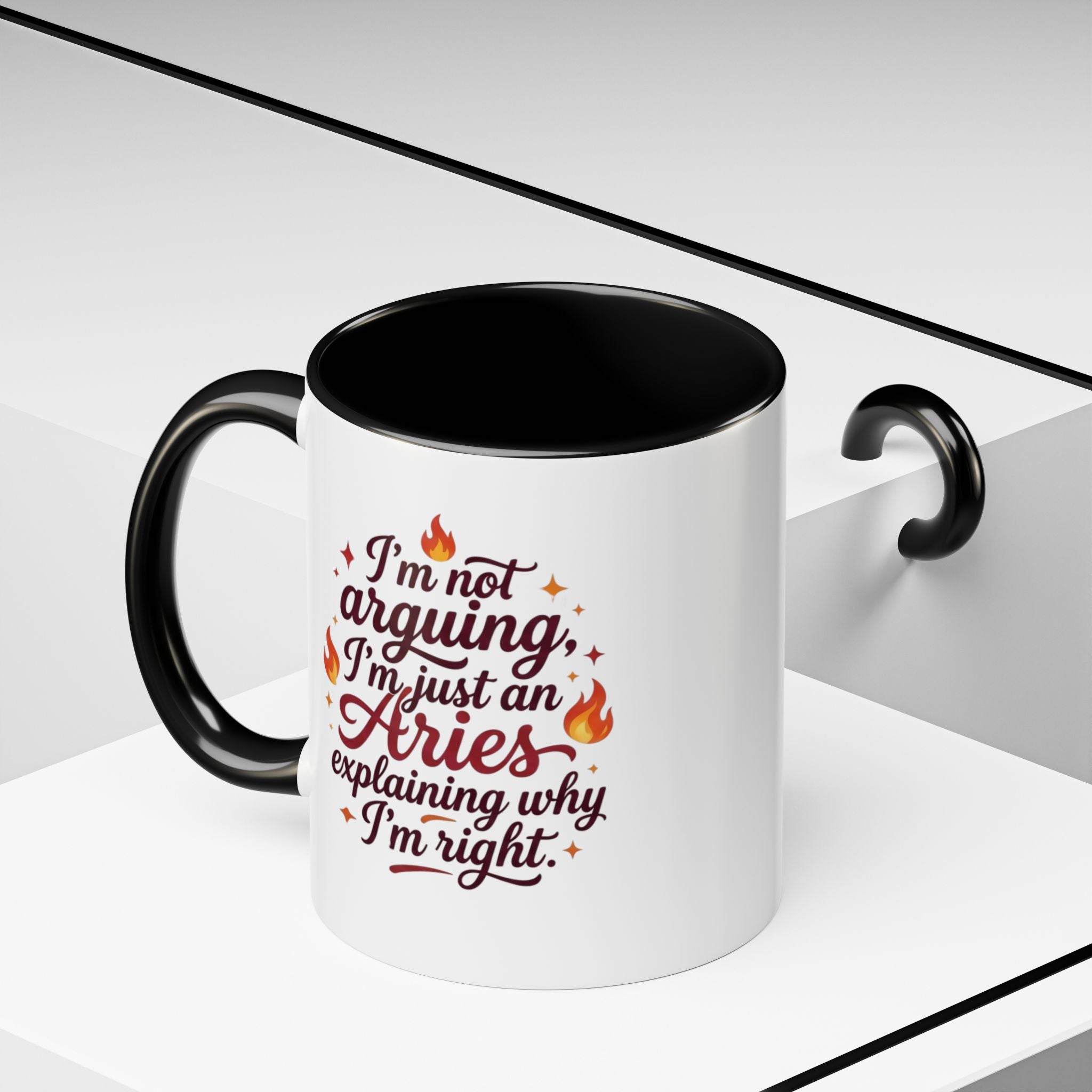 Aries Coffee Mug - “I’m Not Arguing, I’m Just an Aries Explaining Why I’m Right” Accent Mug