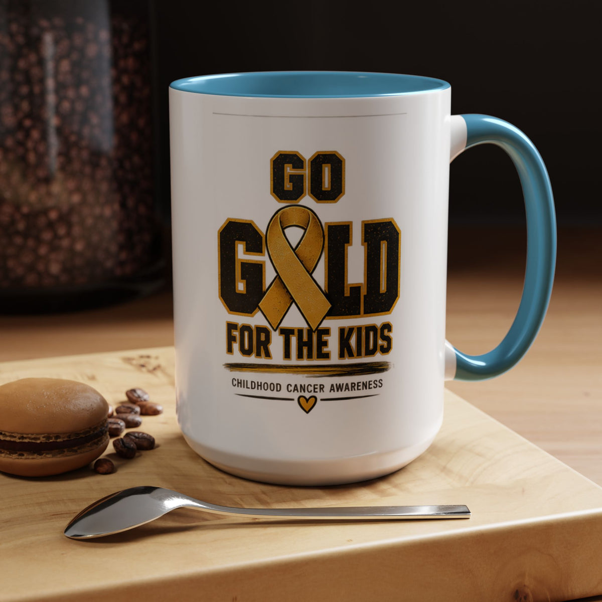 Go Gold For The Kids Accent Coffee Mug — Childhood Cancer Awareness 11/15oz