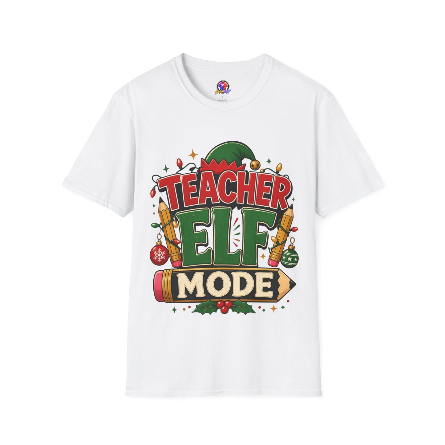 Teacher Elf Mode T-Shirt — Funny Christmas Teacher Holiday Tee
