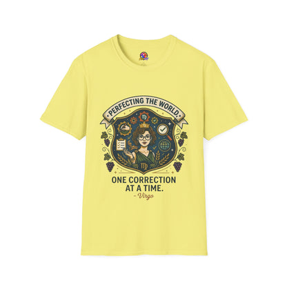 Virgo T‑Shirt — "Perfecting the World One Correction at a Time" Zodiac Tee