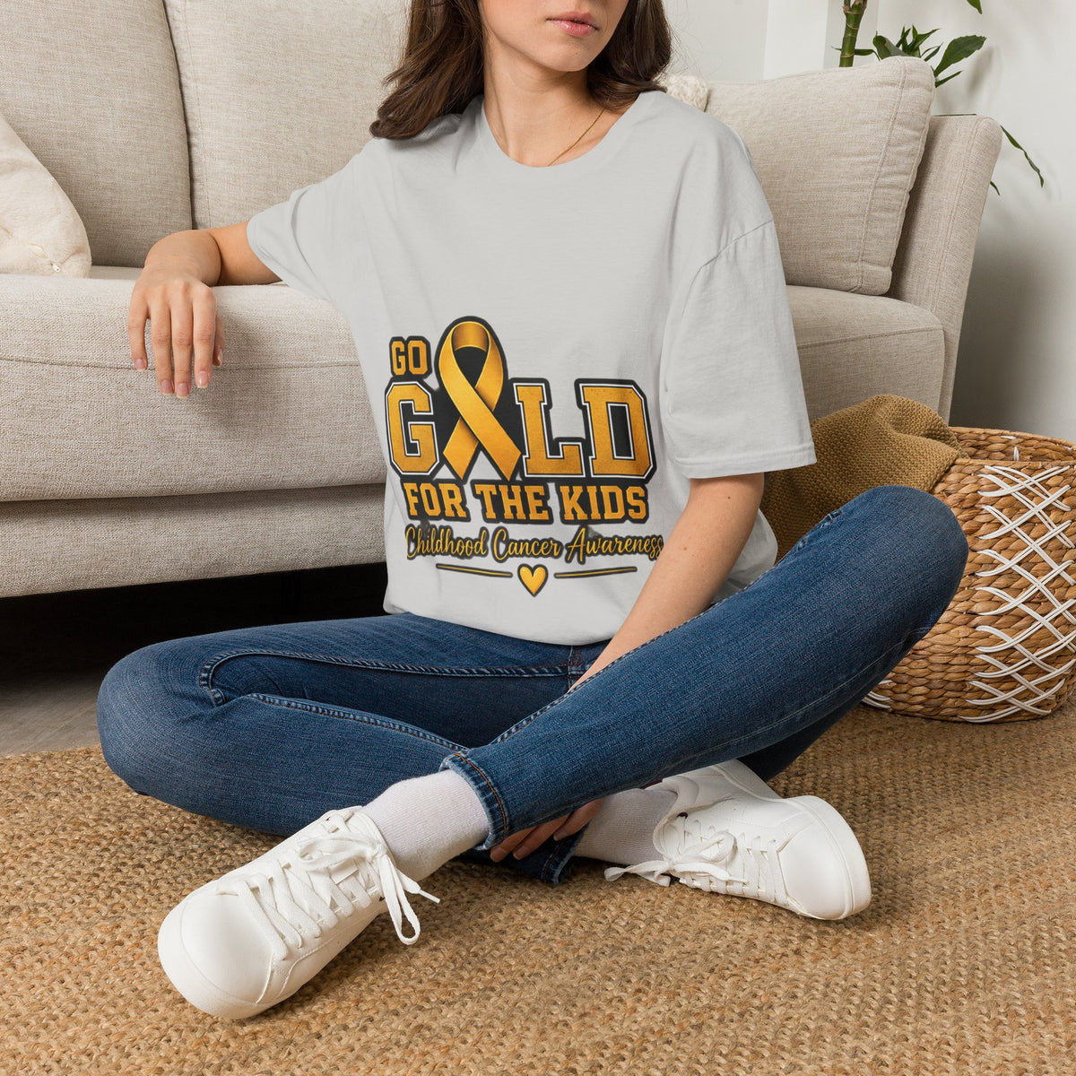 Go Gold For The Kids T-Shirt — Childhood Cancer Awareness Ribbon Tee