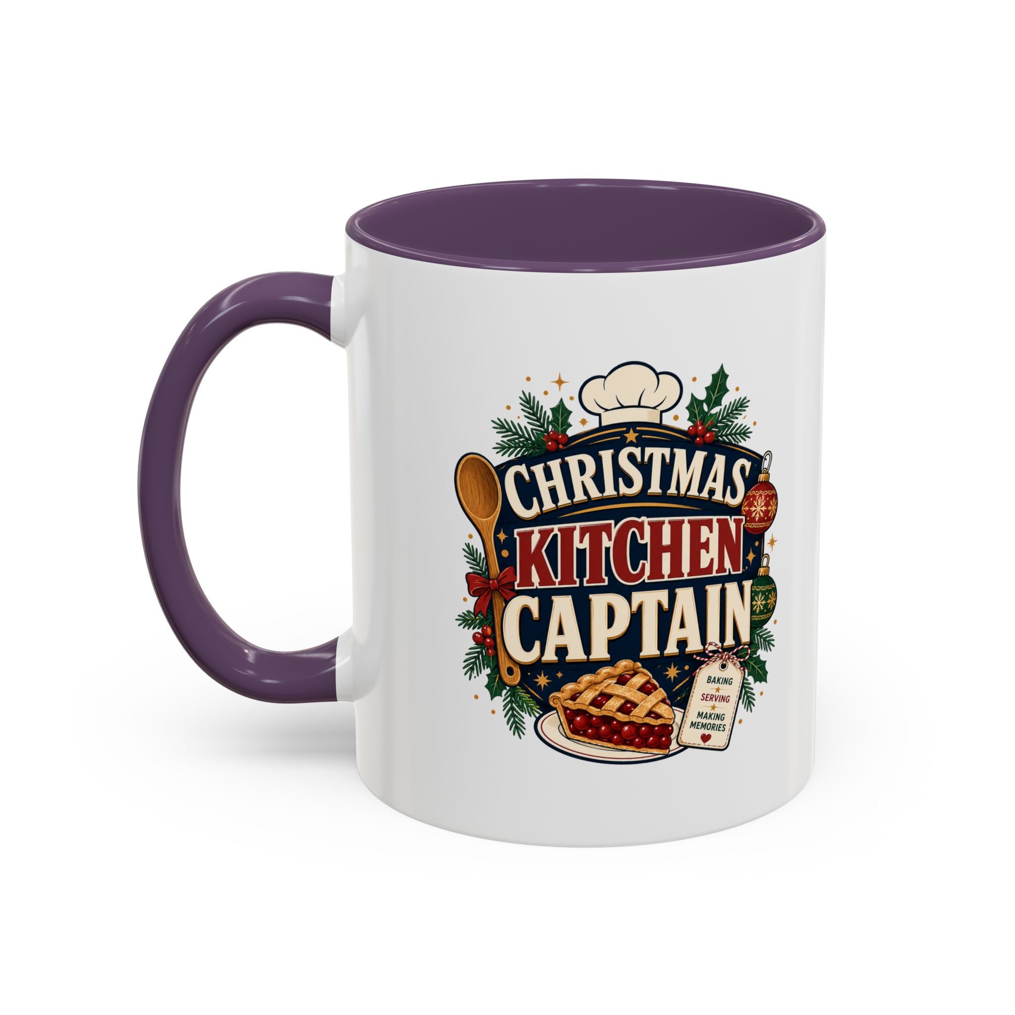 Modern Day Christmas Kitchen Captain Accent Coffee Mug — Holiday Baking Chef Gift (11/15oz)