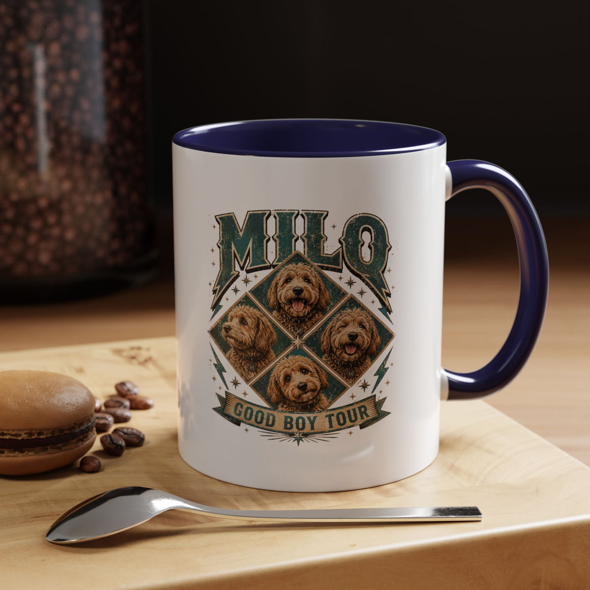 Milo Bailey Dog Dad Mom Good Boy Tour Accent Coffee Mug – Milo Dog Portraits