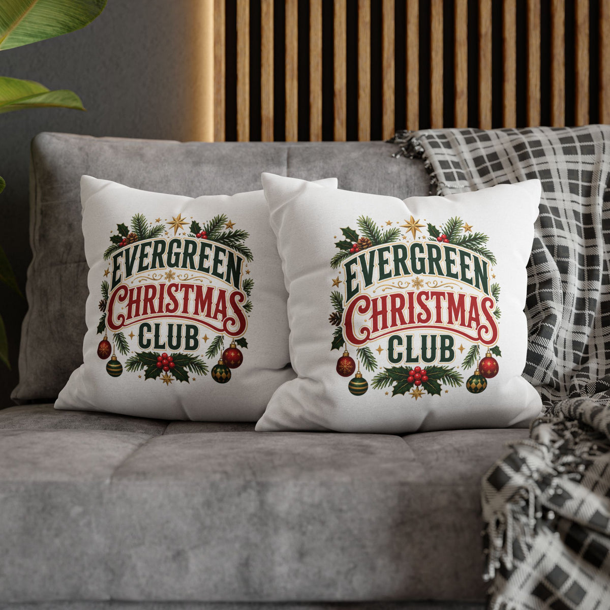 Christmas Evergreen Christmas Club Decorative Pillowcase
