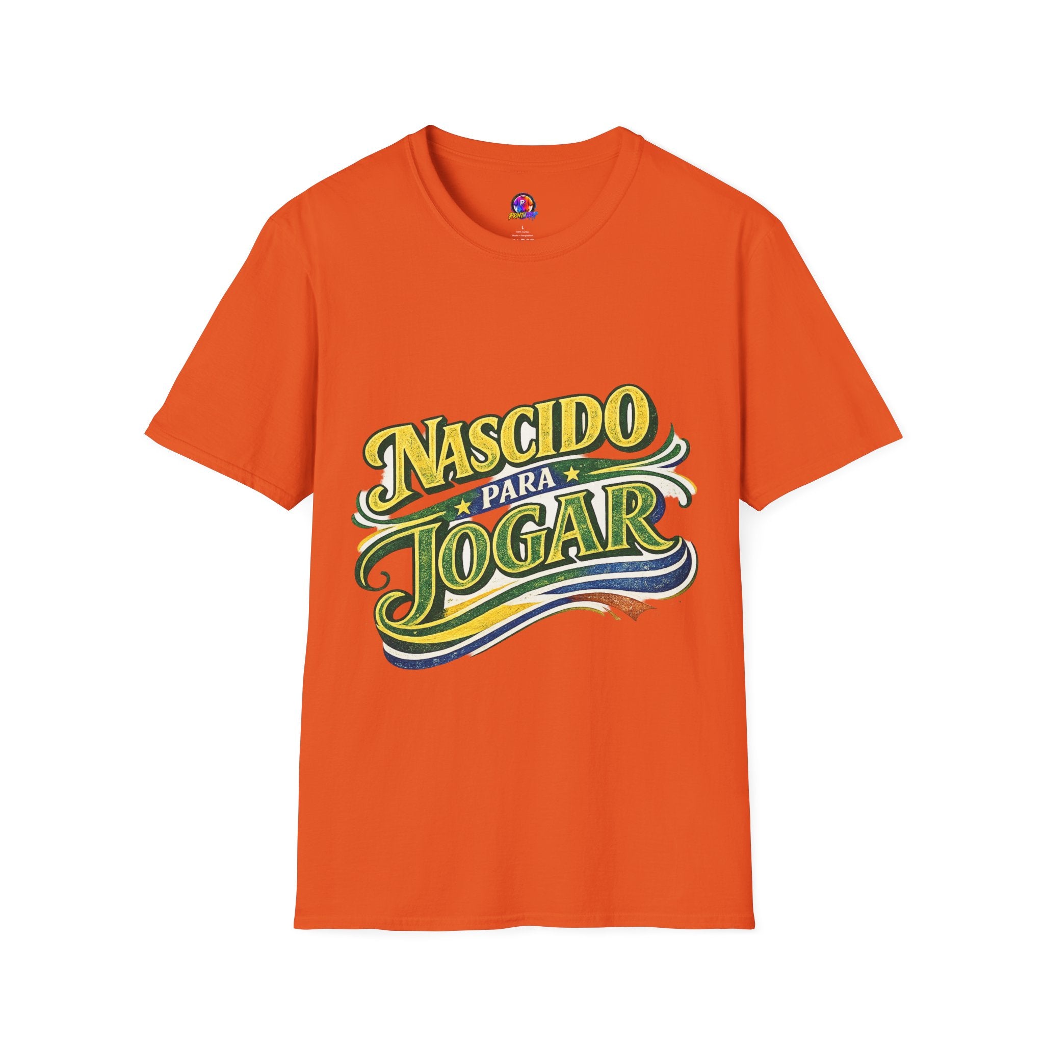 Brazil T‑Shirt — Nascido Para Jogar Vintage Brazilian Soccer Graphic Tee