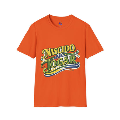Brazil T‑Shirt — Nascido Para Jogar Vintage Brazilian Soccer Graphic Tee