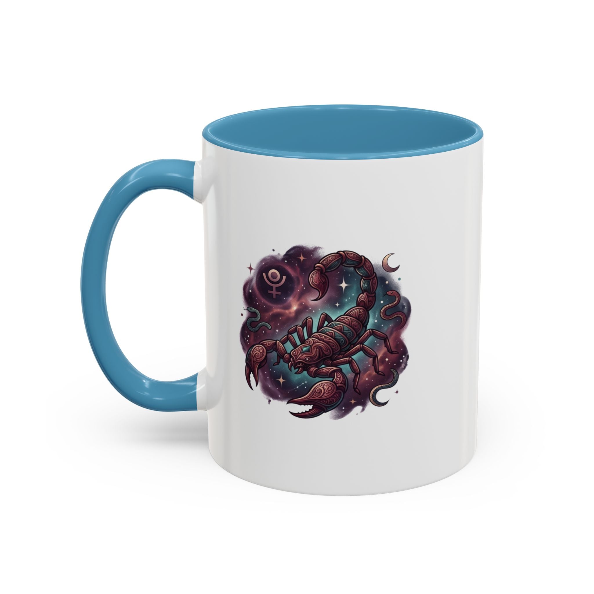 Scorpio Zodiac Accent Coffee Mug — Celestial Scorpion Astrology Design