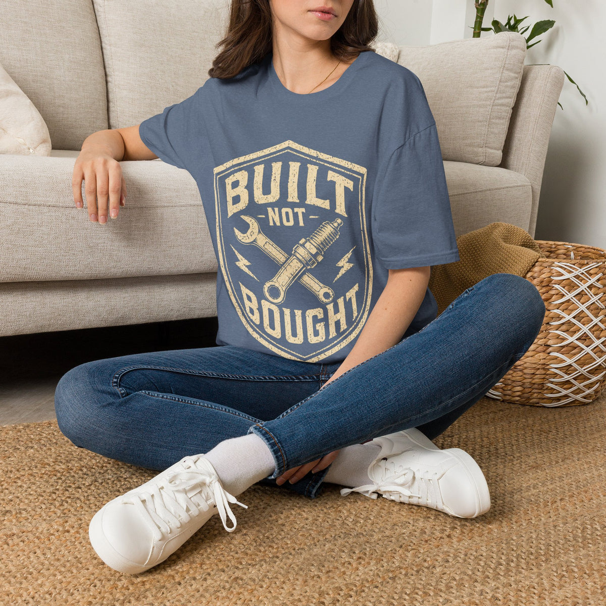 Built Not Bought T-Shirt — Vintage Mechanic Auto Repair Tee