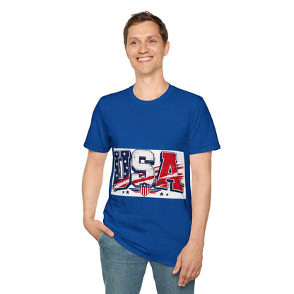 USA Flag Graphic T-Shirt — Patriotic Red White & Blue Tee