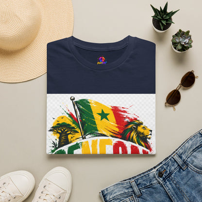 Senegal Flag Soccer T-Shirt — Lion & Football Pride Tee
