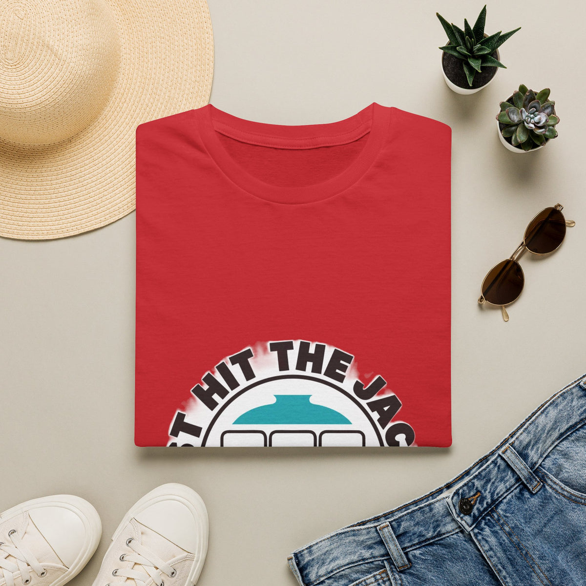 I Just Hit The Jackpot Retro Badge Tee - Lucky Slot Machine Graphic T-Shirt - Trending Now - September 2026