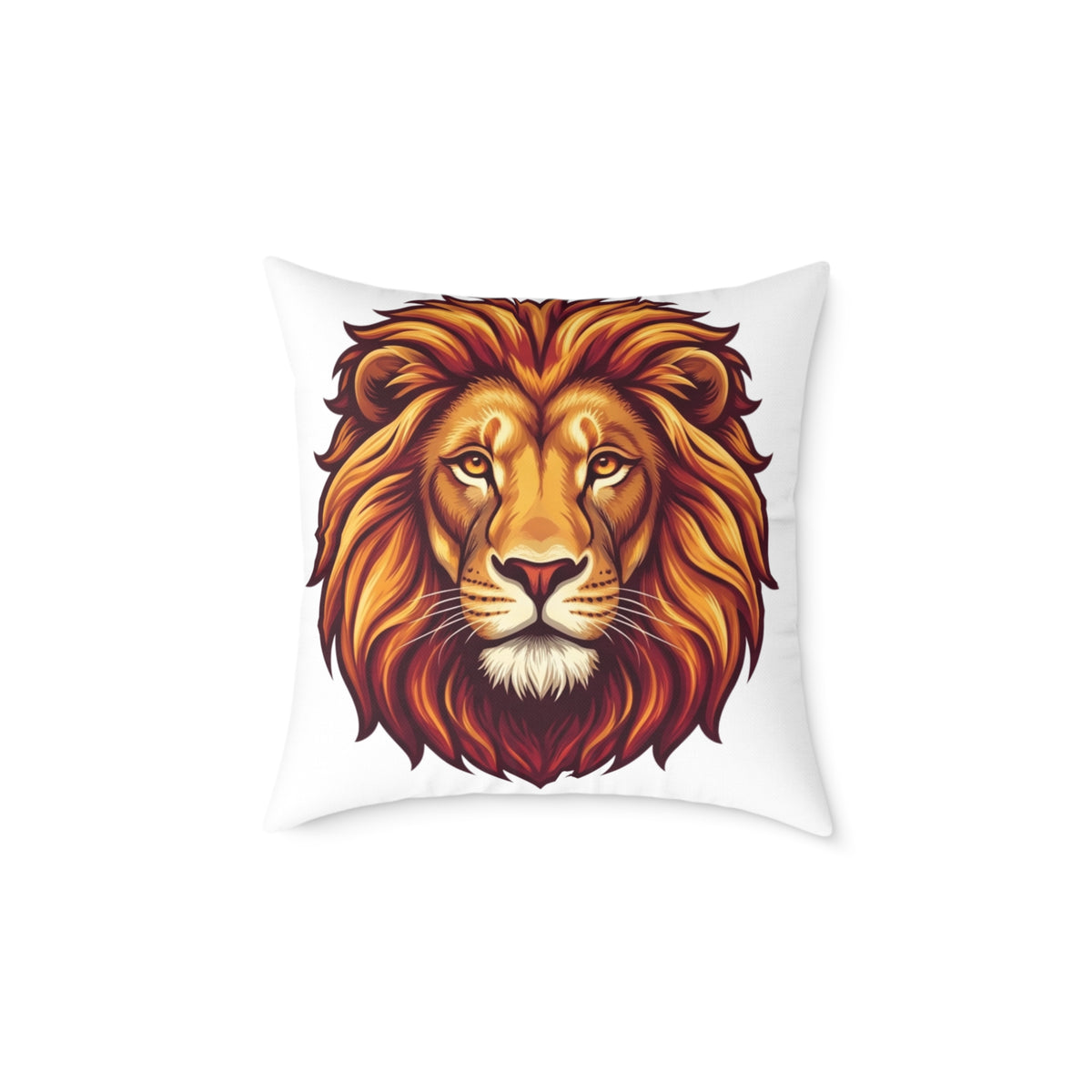 Leo Zodiac Lion Head Astrological Square Poly Canvas Pillow