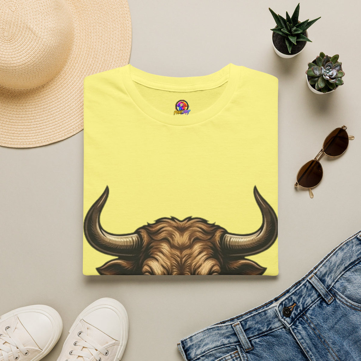 Taurus Bull Head T‑Shirt — Rustic Buffalo Graphic Tee
