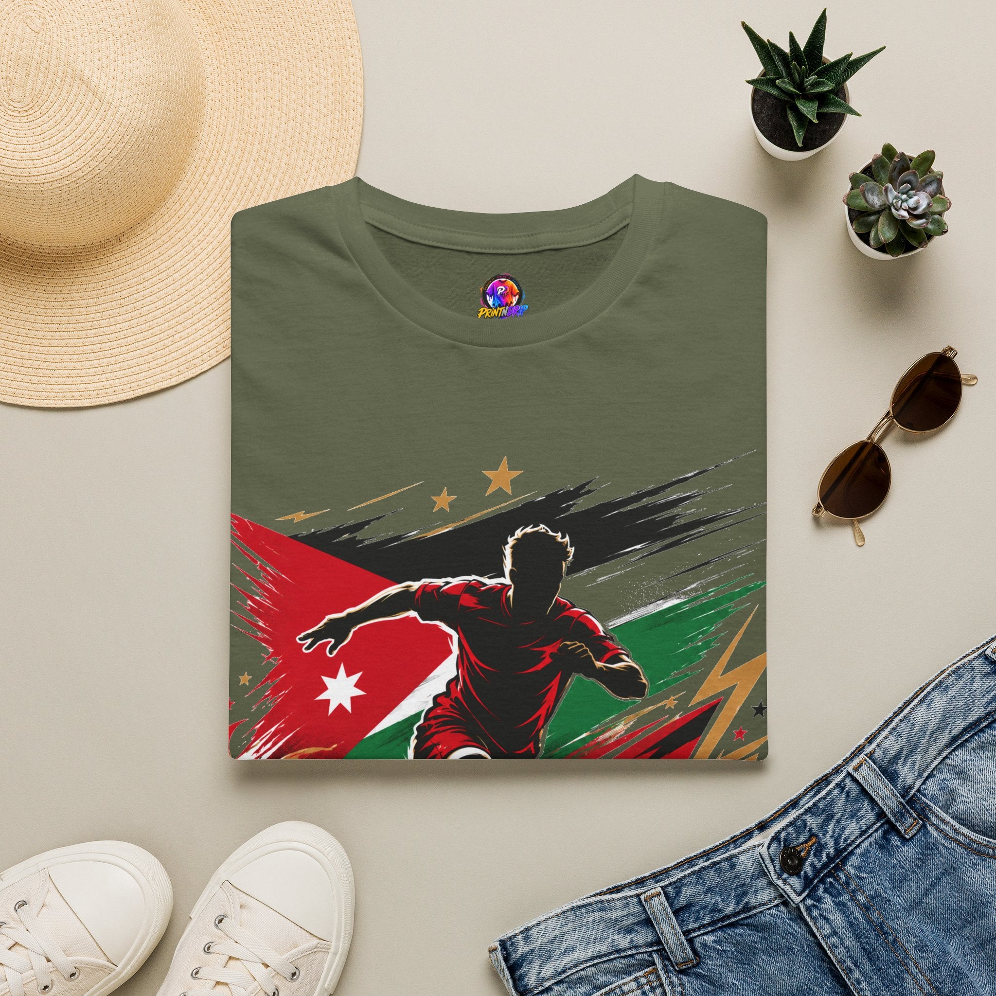 Jordan Soccer T‑Shirt — Desert Courage Flag Design