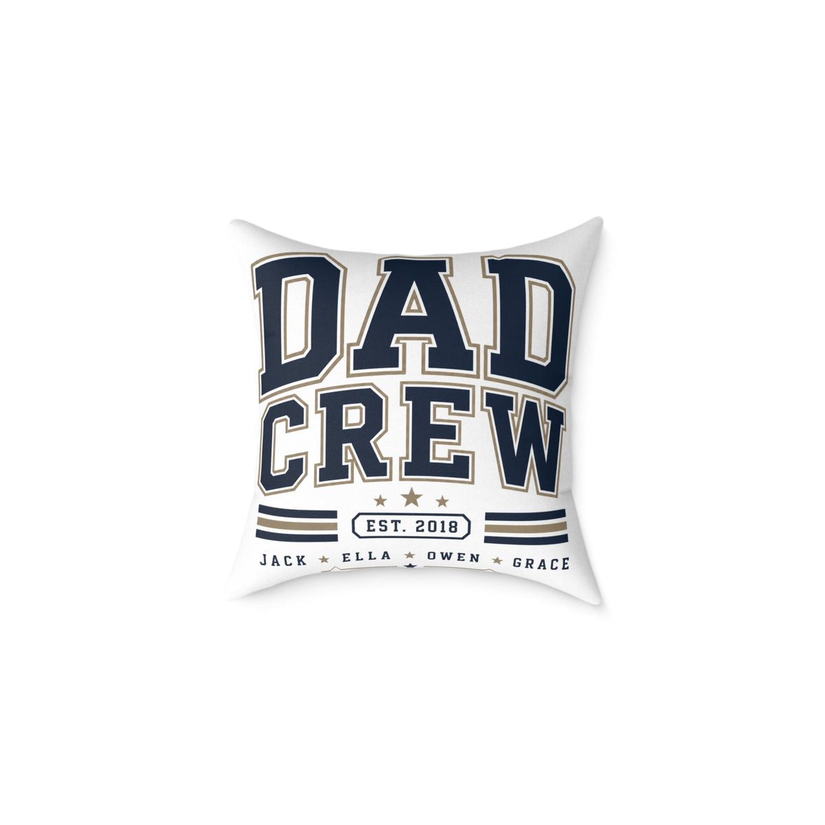 Dad Crew Square Pillow Milo Bailey Dog Dad Mom— Personalized Family Name & Est. Year Accent Pillow