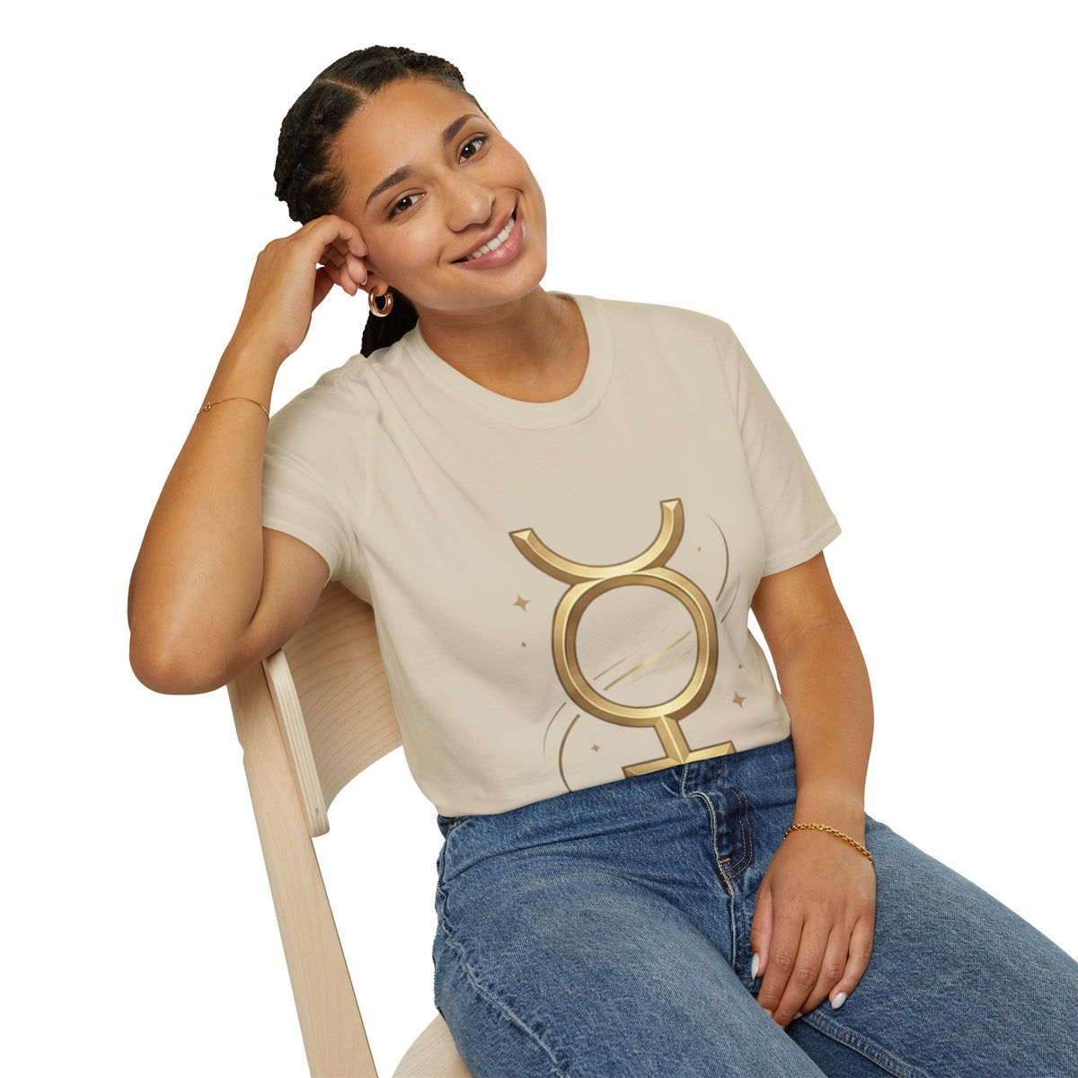 Virgo Zodiac  Mercury Astrology T-Shirt — Gold  Symbol Zodiac Tee