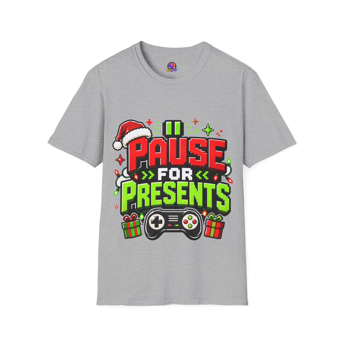 T-Shirt — "Pause for Presents" Christmas Gamer Tee