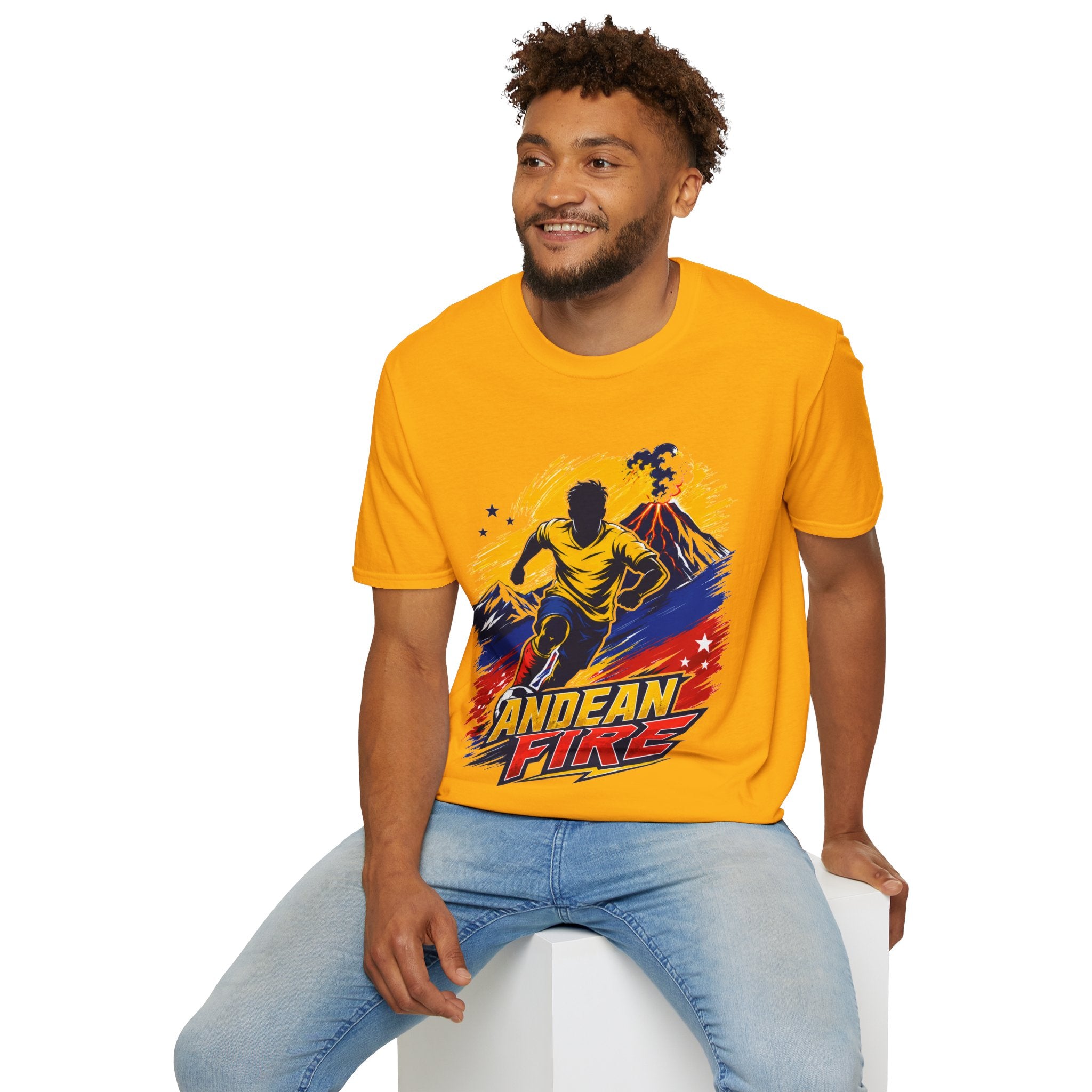 Ecuador Andean Fire Running T‑Shirt — Volcano Trail Runner Graphic Tee
