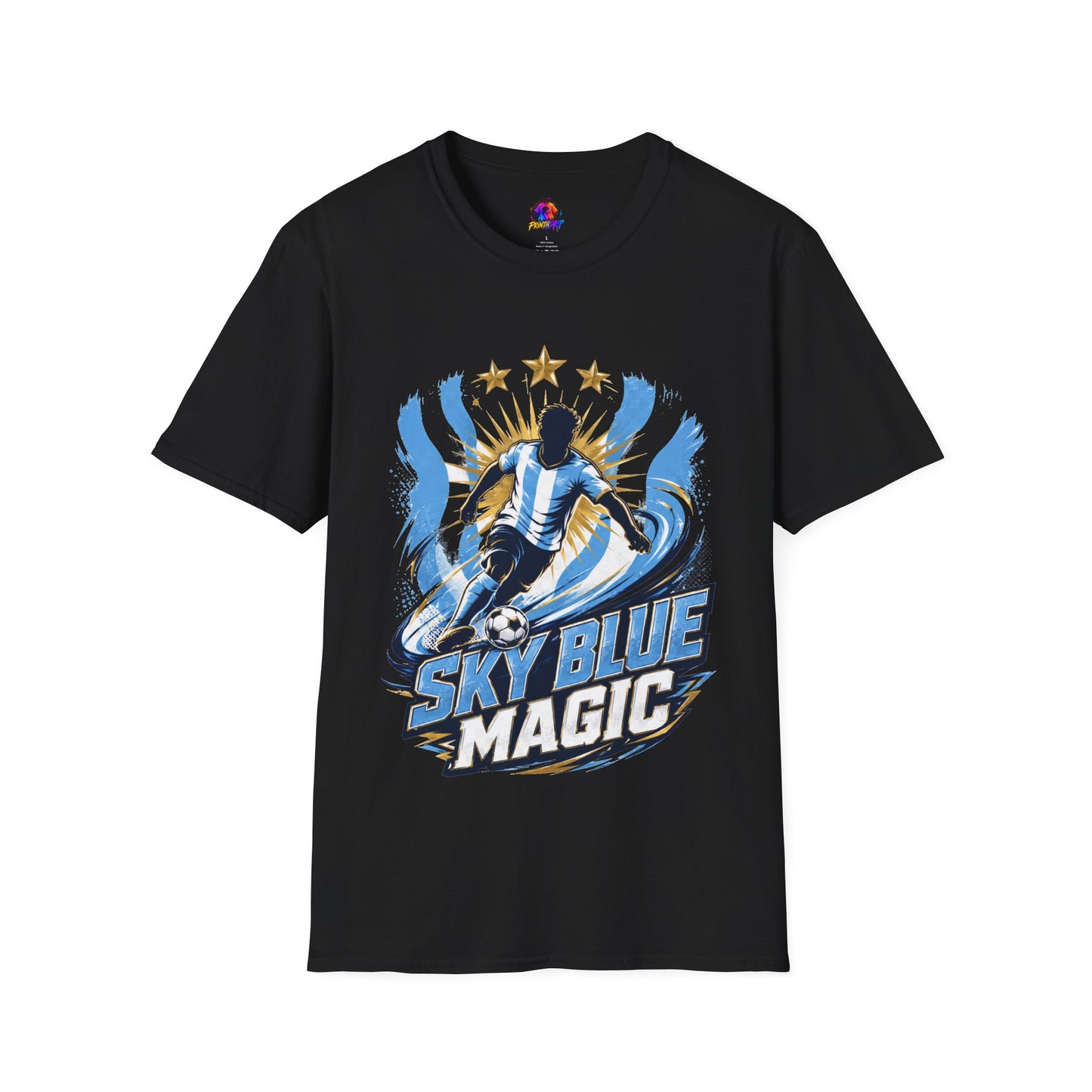 Argentina Sky Blue Magic Soccer T-Shirt — Argentinian Football Player Graphic Tee