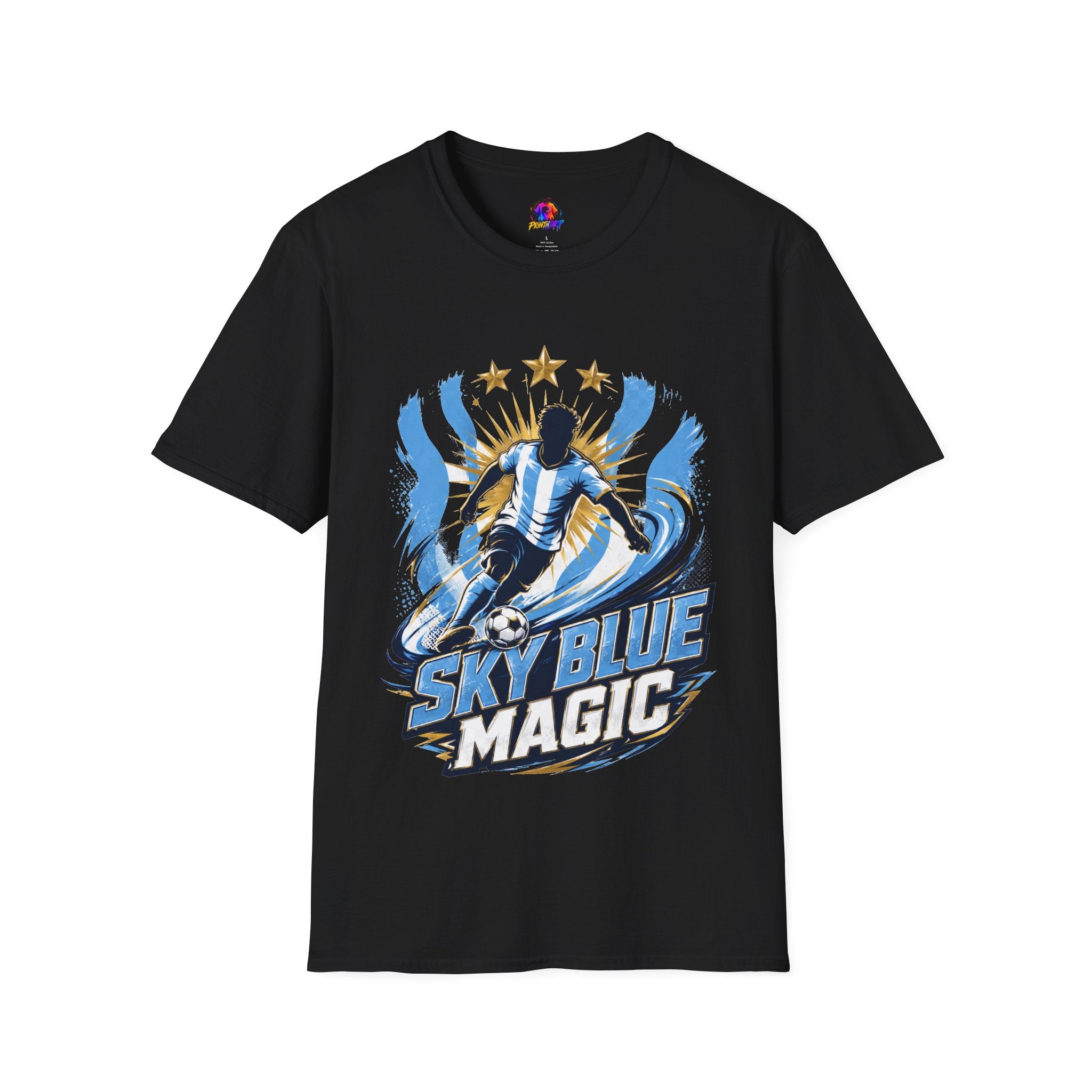 Argentina Sky Blue Magic Soccer T-Shirt — Argentinian Football Player Graphic Tee