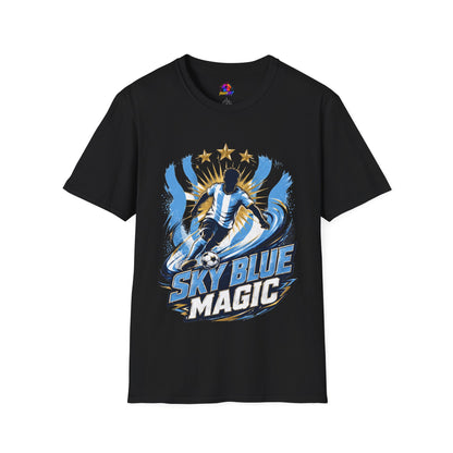 Argentina Sky Blue Magic Soccer T-Shirt — Argentinian Football Player Graphic Tee