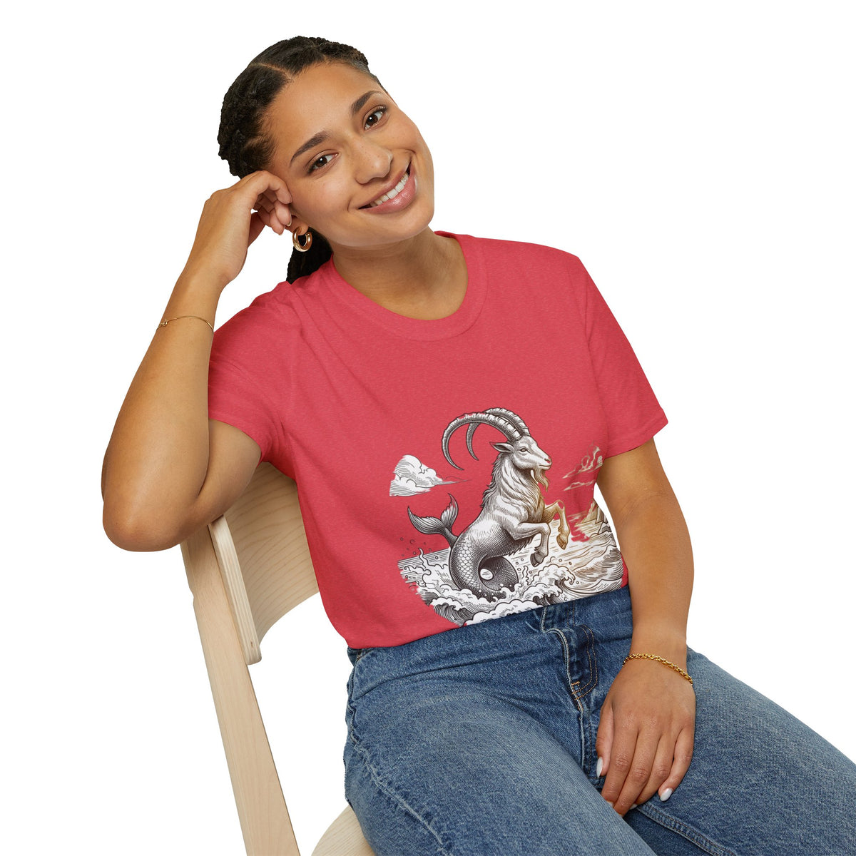 Capricorn Goat-Mermaid T-Shirt — Mythical Sea Goat Zodiac Tee