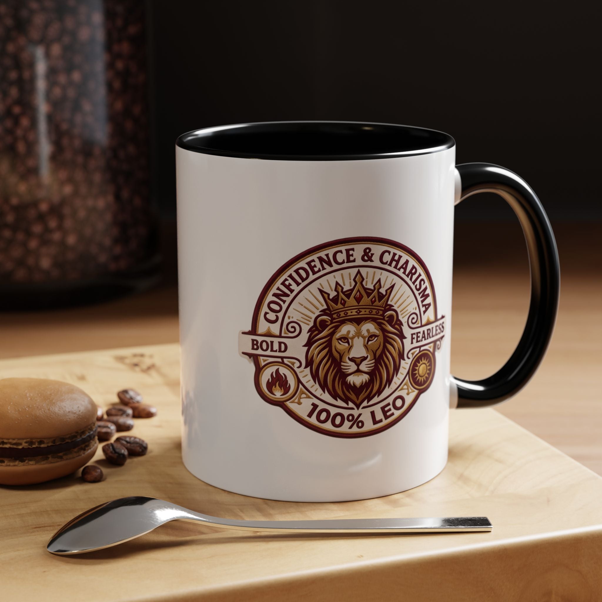 Leo Zodiac Coffee Mug — '100% Leo' Lion Design, Confidence & Charisma Gift