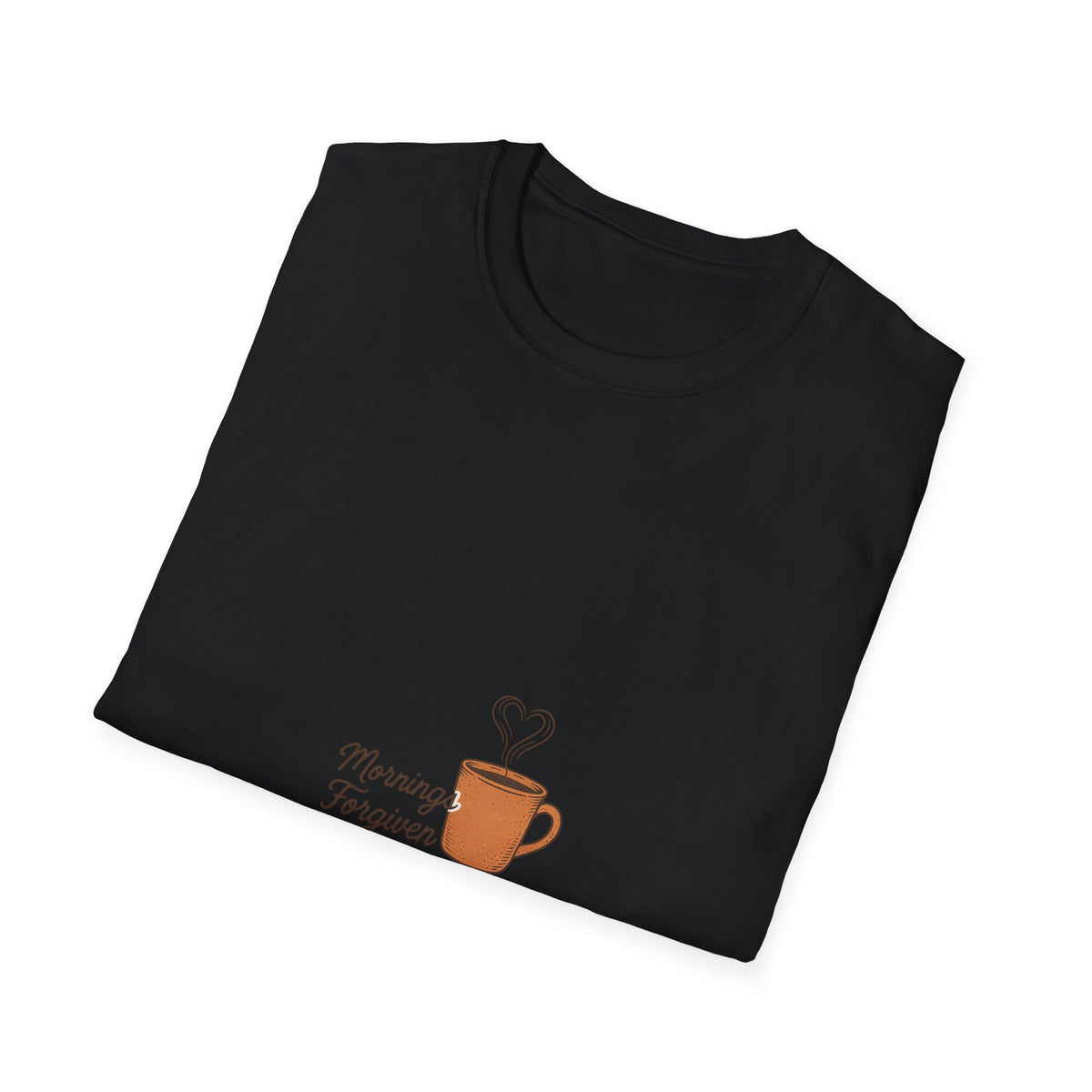 Morning Powered By Coffee Graphic Tee, Cute Caffeine Heart Mug T-Shirt - Trending Now - September 2026