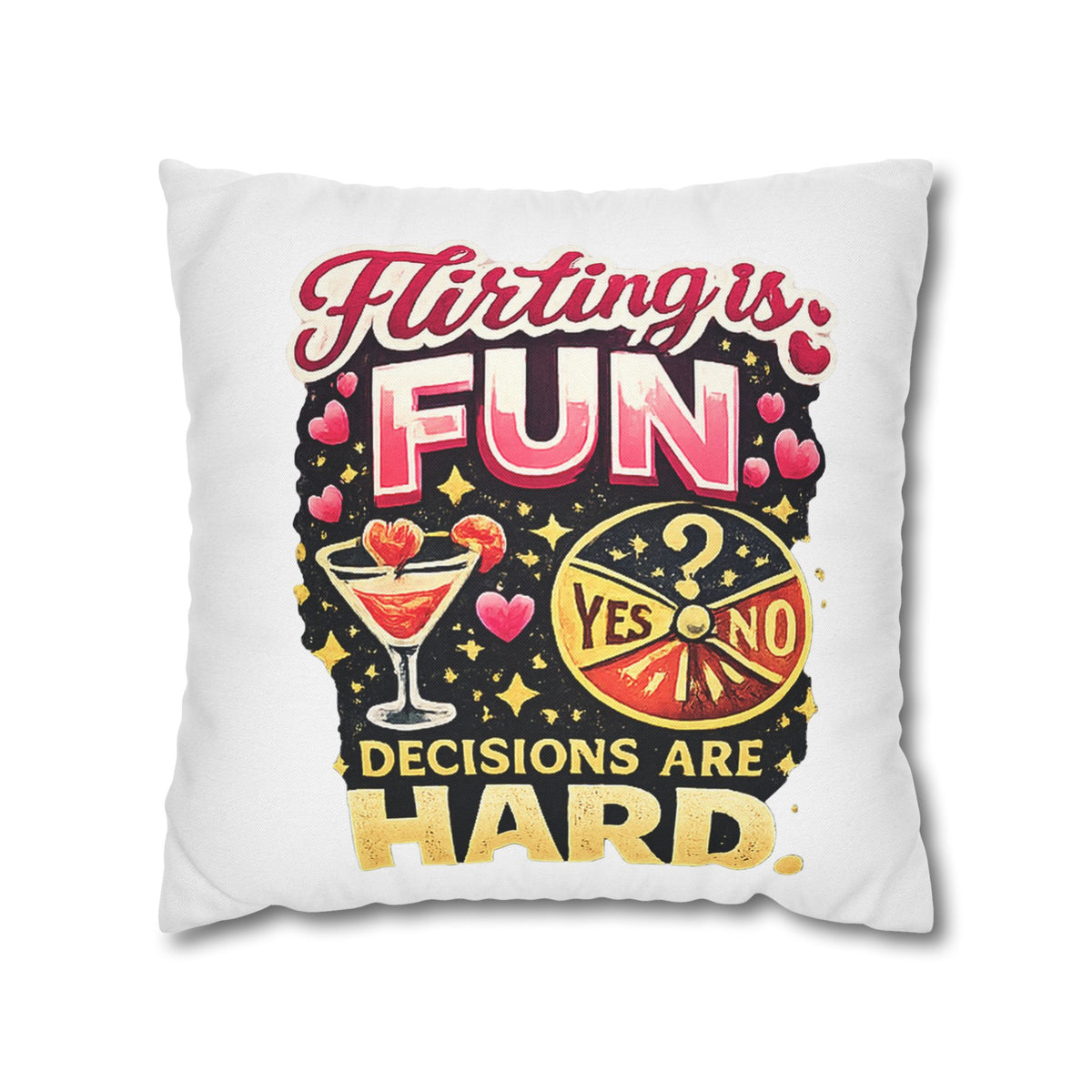 Libra Zodiac Flirting Is Fun Spun Polyester Square Pillowcase