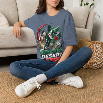 Algeria Football Fan Tee — "Green Desert Fire" Soccer Shirt