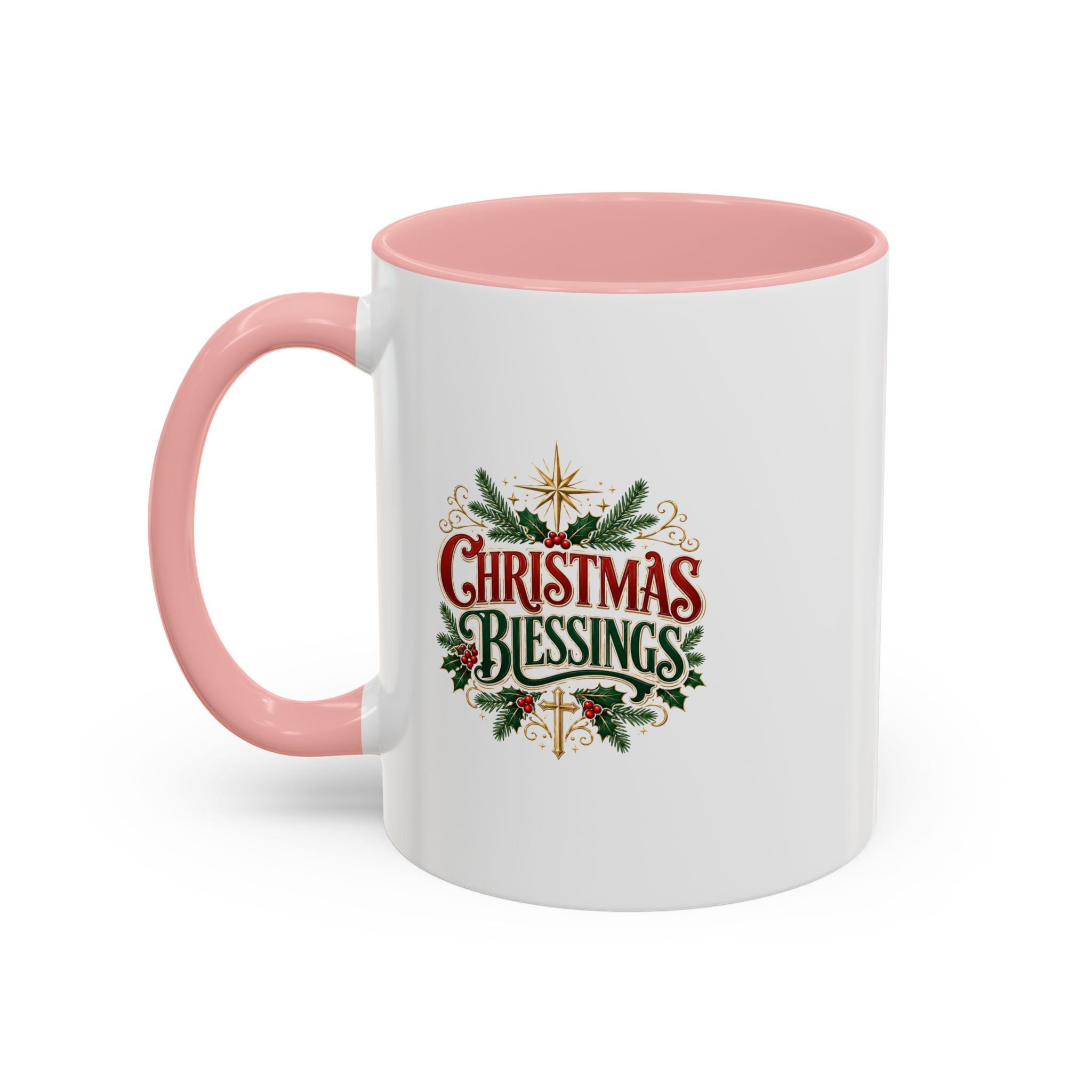 Christmas Blessings Accent Coffee Mug – Festive Holiday Tea & Coffee Cup