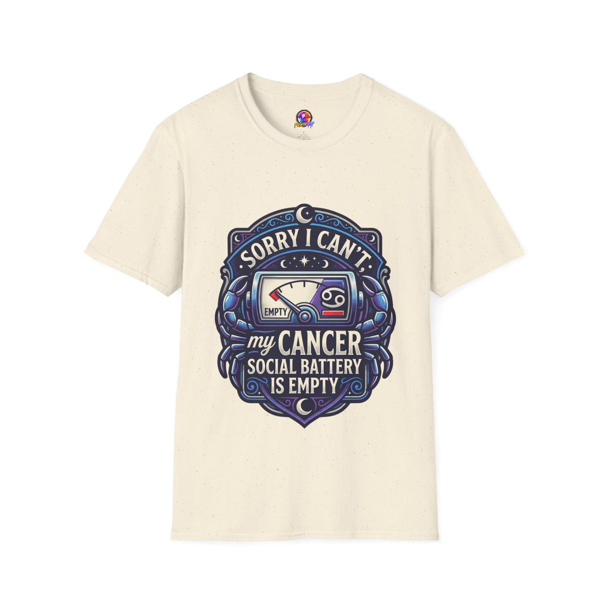 Cancer Support T-Shirt — "Sorry I Can't, My Cancer Social Battery Is Empty"