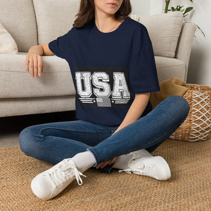 USA Vintage Block T-Shirt — Patriotic Americana Graphic Tee