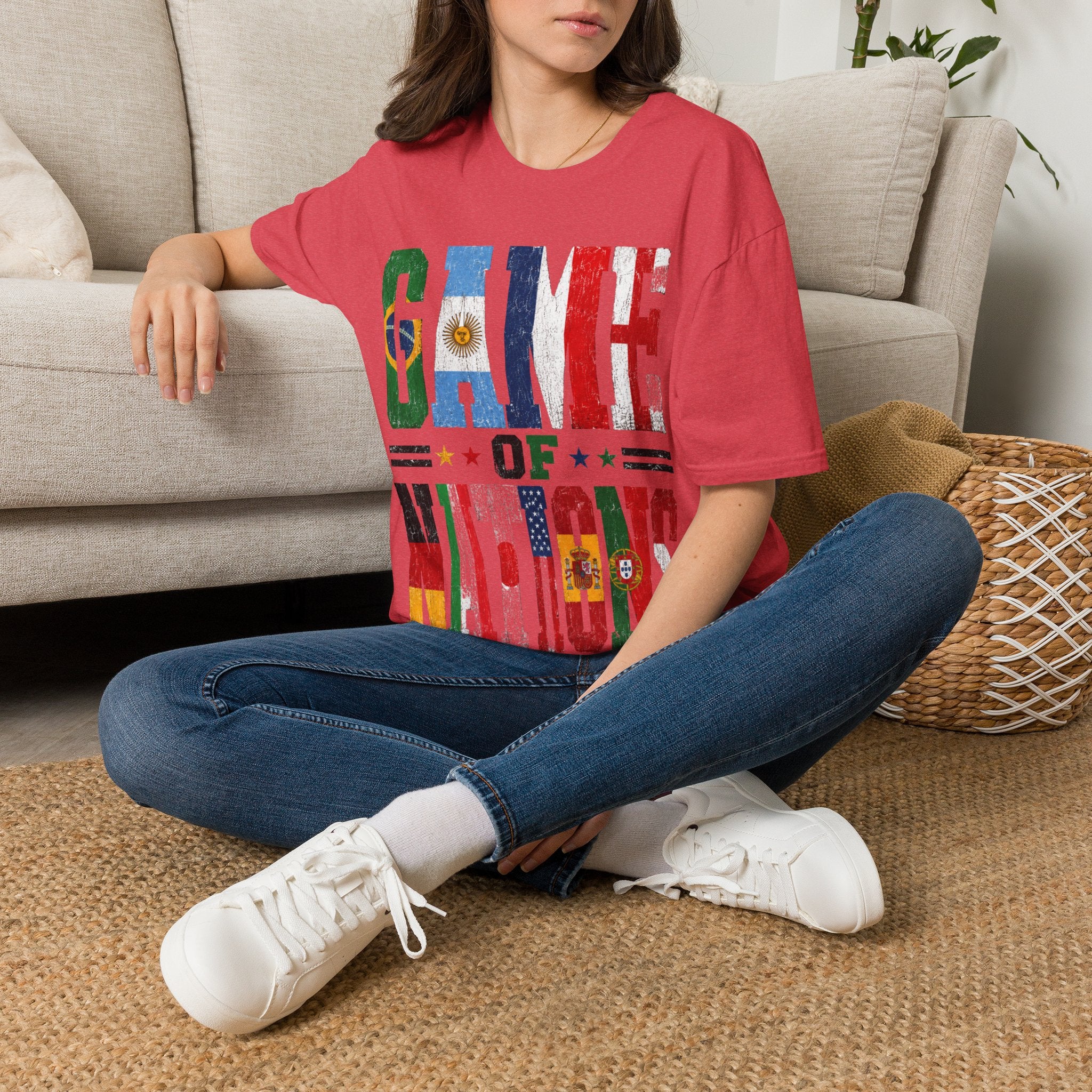 FIFA World Cup 2026 T-Shirt — 'Game of Nations' Vintage Flag Soccer Graphic Tee