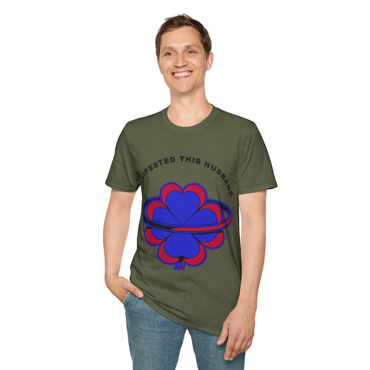 Manifested This Husband T-Shirt — Psychedelic Four-Leaf Clover Graphic Tee - Trending Now - September 2026