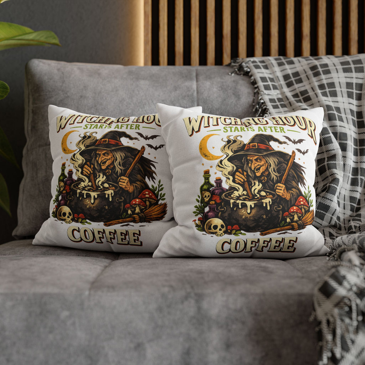 Halloween Witch Coffee Pillowcase
