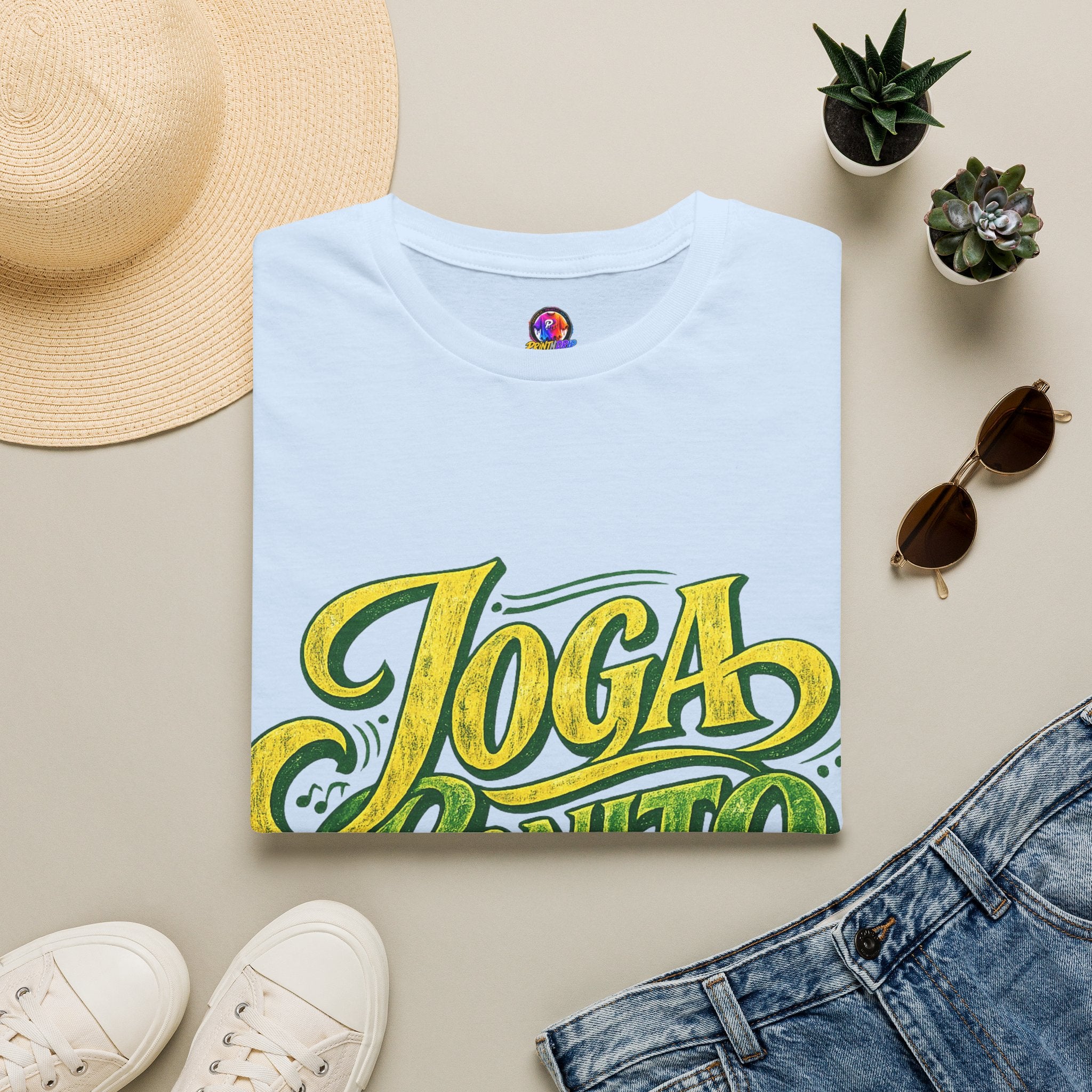 Brazil T-Shirt — 'Joga Bonito' Vintage Soccer Script Tee
