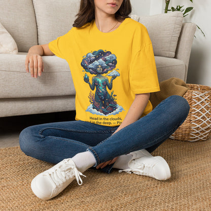 Dreamscape Goddess T-Shirt — 'Head in the Clouds' Surreal Art Tee