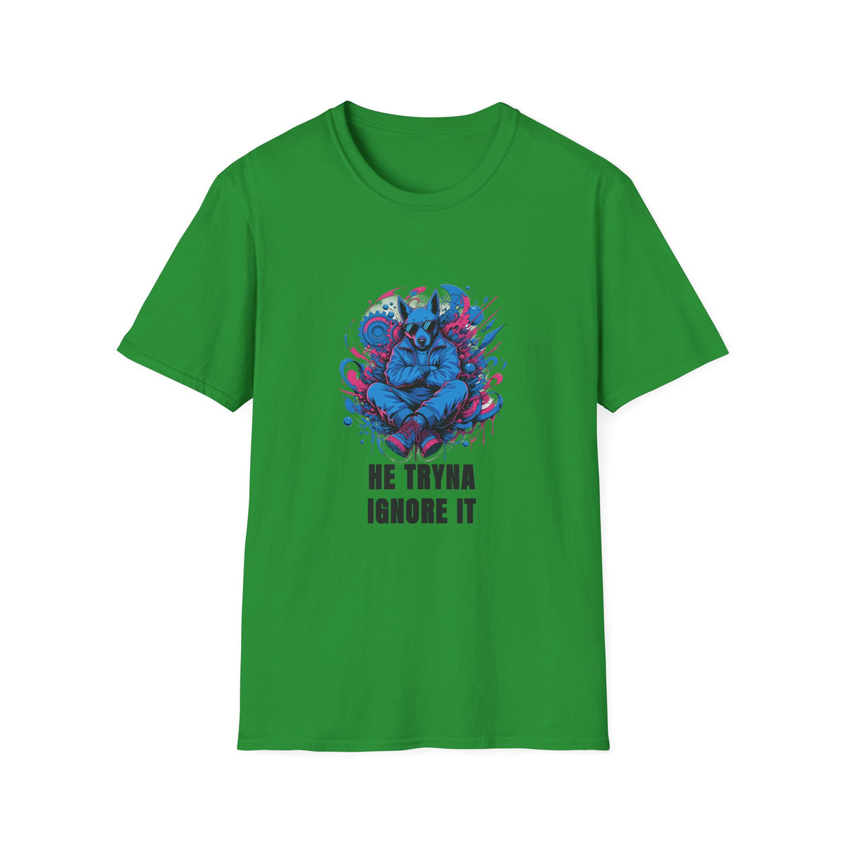 Mystic Wolf T-Shirt — "He Tryna Ignore It" Graphic Tee - Trending Now - August 2026