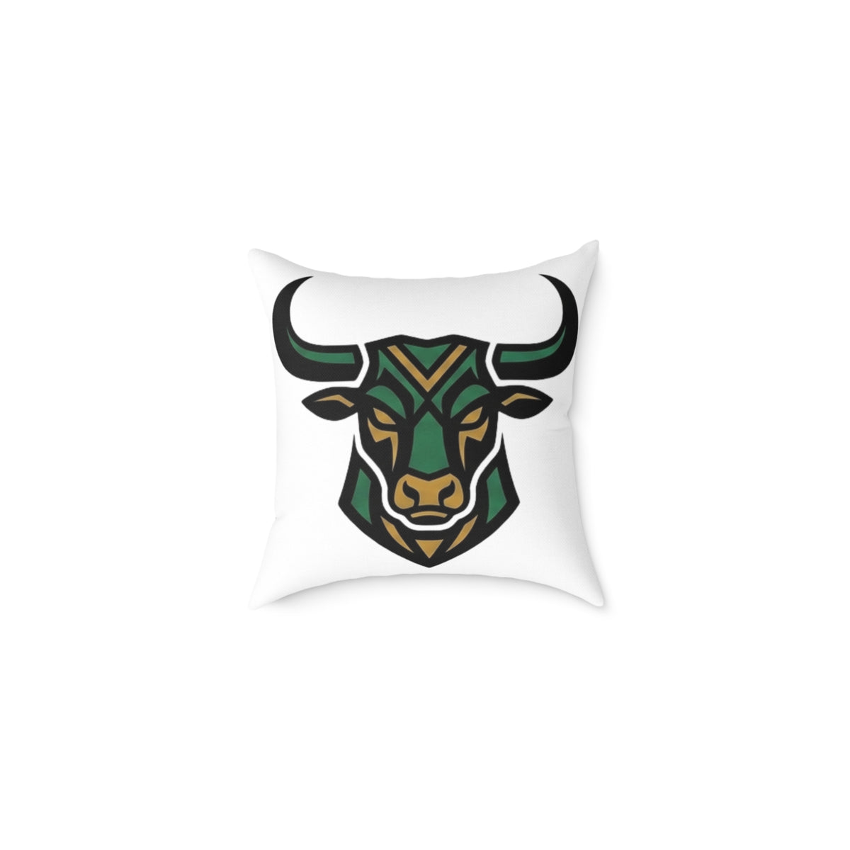 Astrological Taurus Zodiac Colorful Bull Head  Square Poly Canvas Pillow