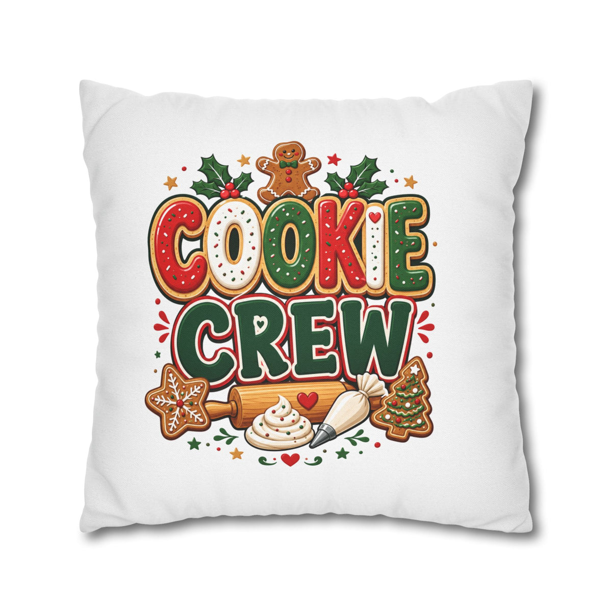 Christmas Cookie Crew Holiday Pillow — Festive Baking Christmas Throw Pillowcase