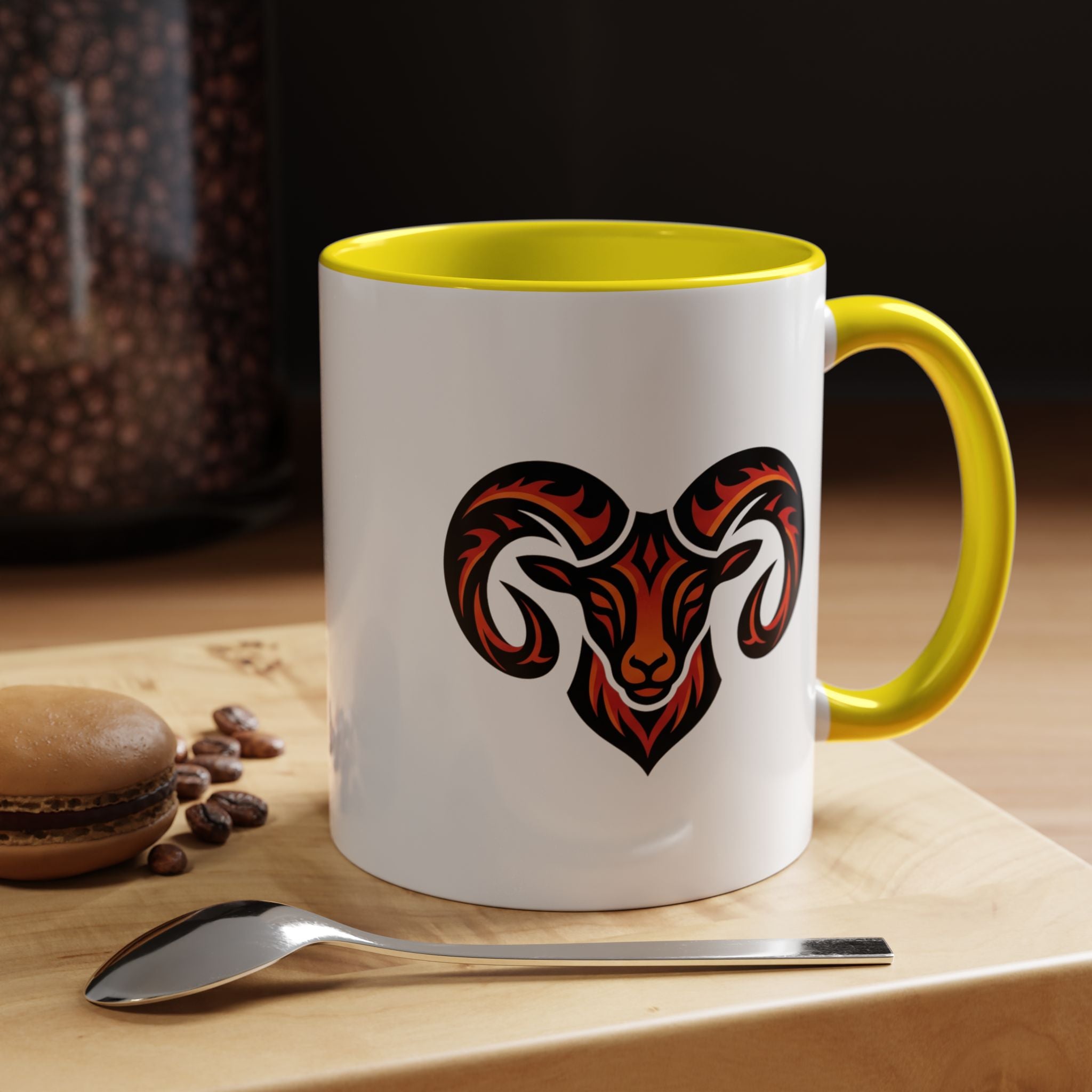 Ram Head Coffee Mug — Bold Tribal Goat Design Accent Mug