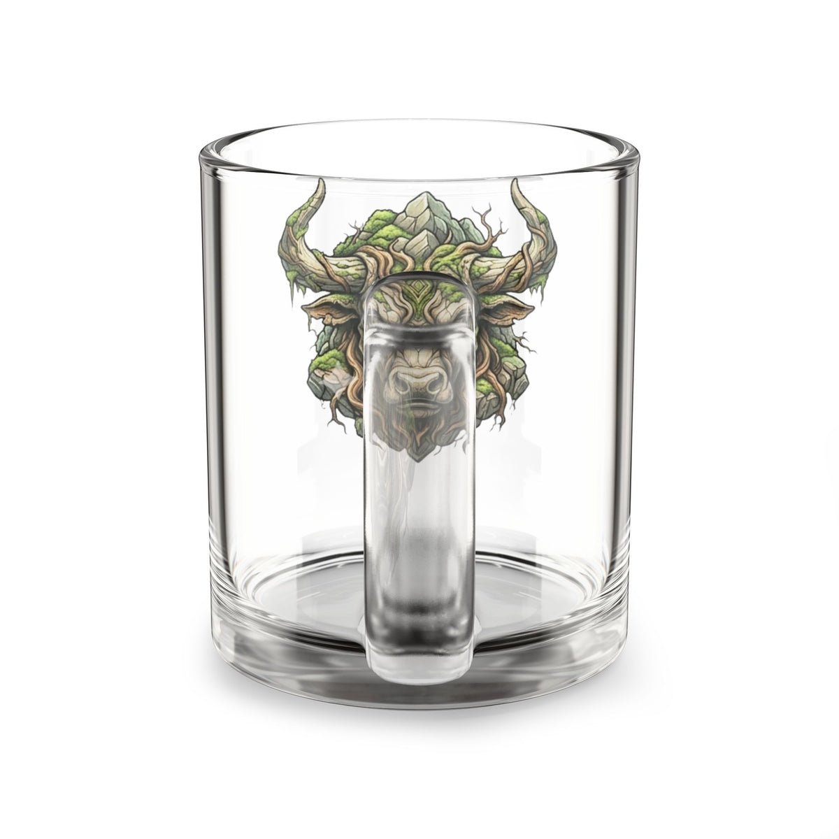 Taurus Zodiac Glass Mug — Earth Spirit Bull Illustration 10oz