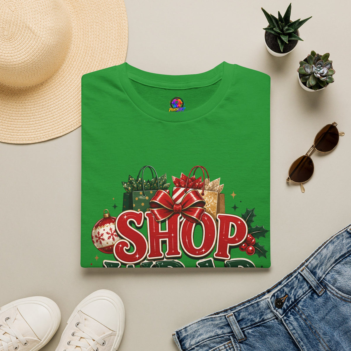 Christmas 'Shop Wrap Repeat' T-Shirt